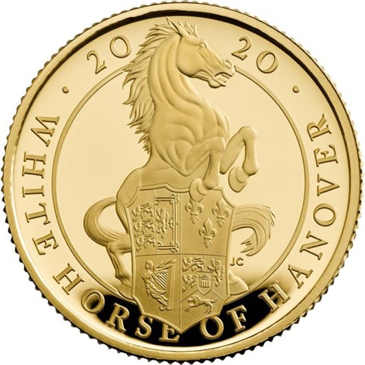 Calul alb din Hanovra monedă din aur 1/4 oz Proof