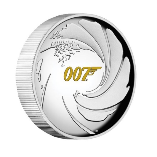 James Bond monedă din argint 1 oz proof