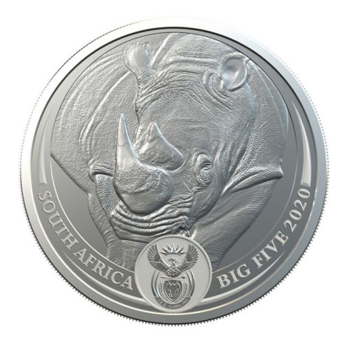 Rinocerul monedă de argint 1 oz