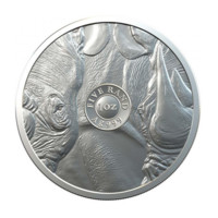 Rinocerul monedă de argint 1 oz