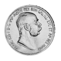 Franz Joseph I. - 1 Coroană 1908, monedă istorică originală de argint