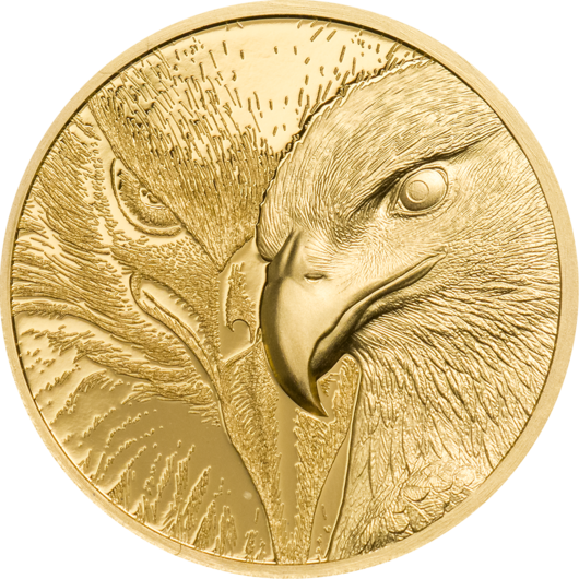 Vulturul maiestuos în aur pur