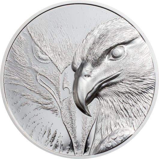 Vulturul maiestuos în argint pur