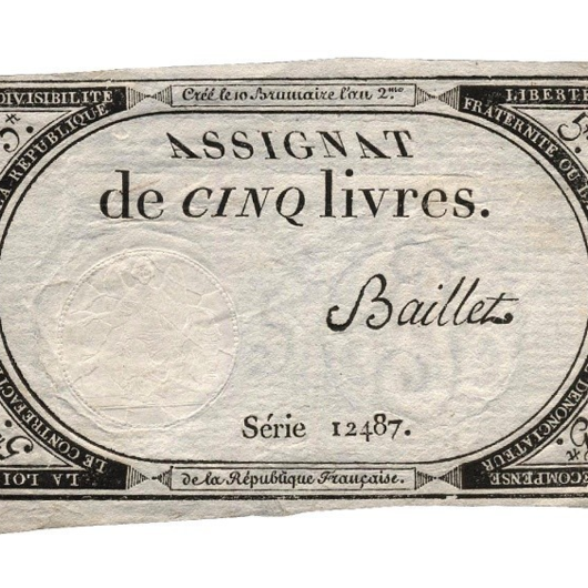 5 lire franceze 1793 (assignats)