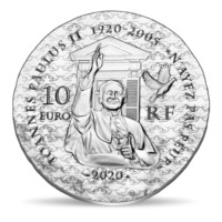 Sora Emanuela și Papa Ioan Paul al doilea monedă din argint