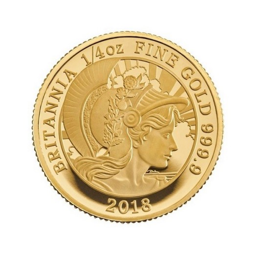 Britannia 2018 pe monedă din aur Proof 1\/4 oz