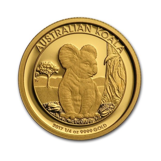 Koala 2017 - monedă din aur pur 1\/4 OZ