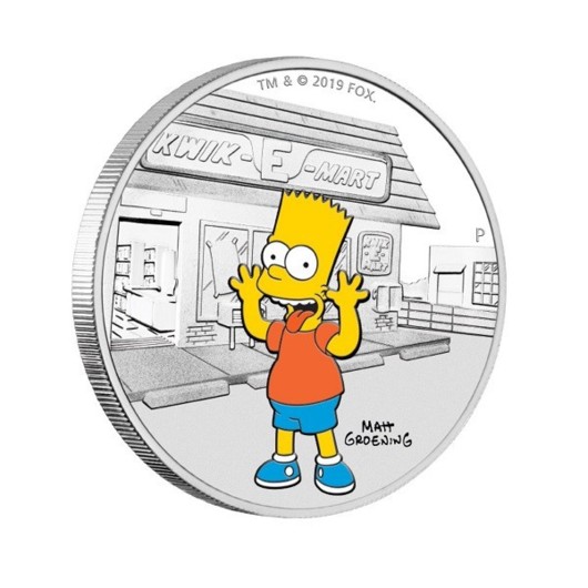 Bart Simpson monedă din argint proof 1 oz