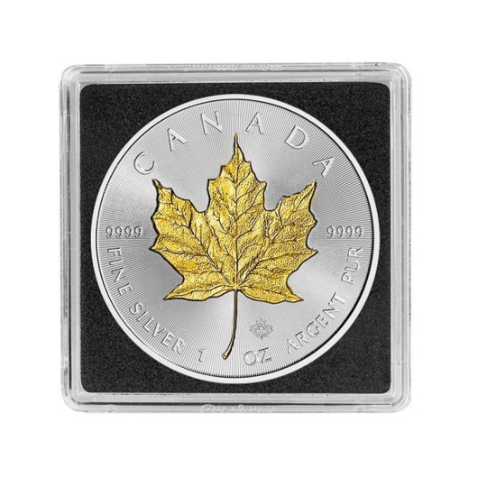 Frunza de arțar 2017 monedă din argint 1 oz suflată cu aur