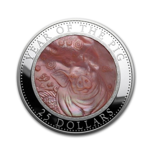 Anul Porcului 2019 - monedă din argint 5 OZ