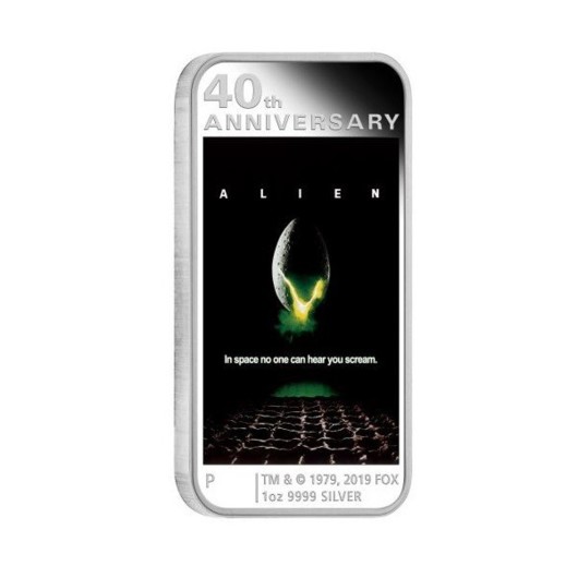 Alien  a 40-a aniversare  monedă din argint proof