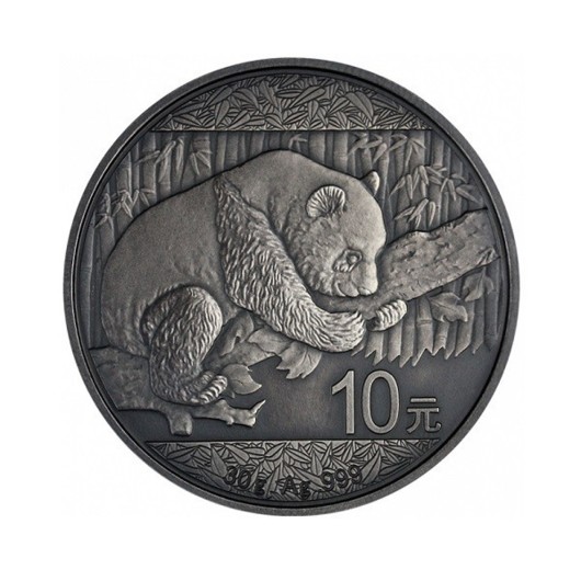 Ursul Panda chinezesc monedă din argint cu patină antică