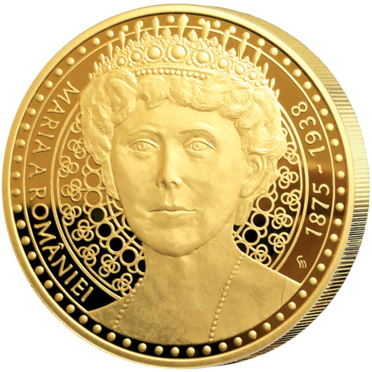 Regina Maria a României înnobilată cu aur pur + Le Petit Journal și certificat