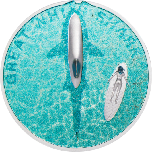 Great White Shark - monedă de argint