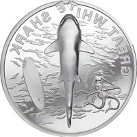 Great White Shark - monedă de argint
