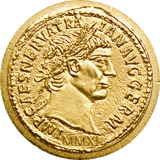 Împăratul Traian monedă din aur pur