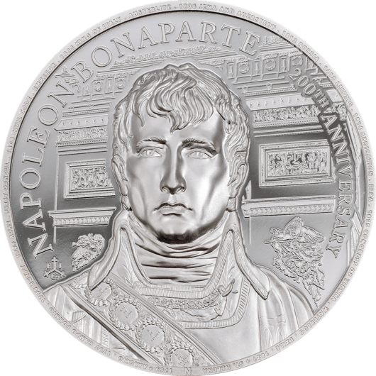 200 ani de la moartea lui Napoleon Bonaparte monedă de argint