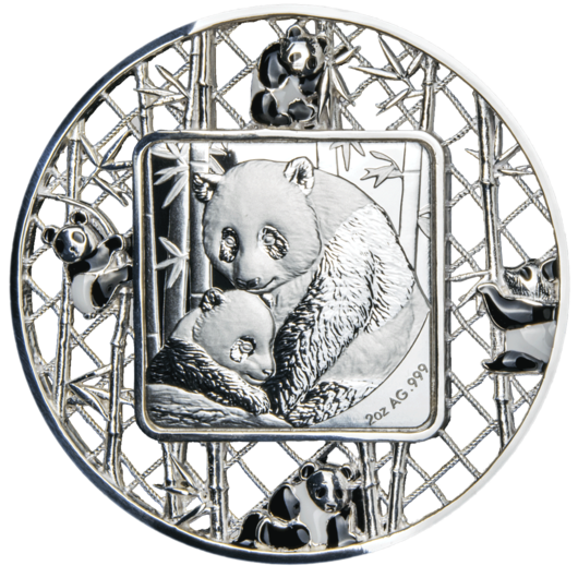 Ursul Panda monedă de argint 2 oz