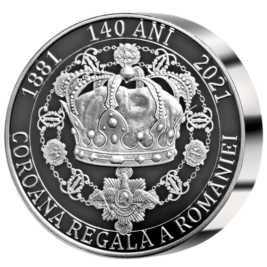Coroana Regală a României medalie comemorativă 5 oz argint pur.