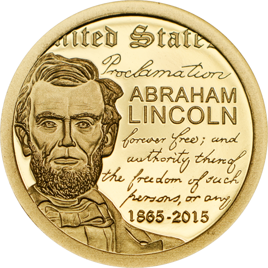 Abraham Lincoln monedă de aur Proof