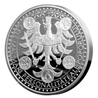 100 ani încoronare Ferdinand I al României medalie comemorativă argint pur proof