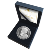 100 ani încoronare Ferdinand I al României medalie comemorativă argint pur proof