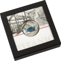 Titanic – 110 ani, monedă de argint 1 oz Proof cu cărbune natural