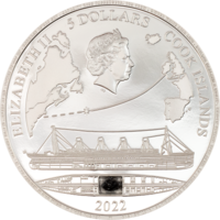 Titanic – 110 ani, monedă de argint 1 oz Proof cu cărbune natural