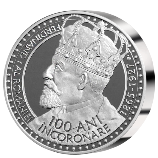 Regele Ferdinand I - 100 ANI ÎNCORONARE medalie aniversară  5 oz argint pur