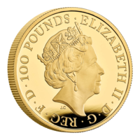 Fiarele Regale Tudor - Yale din Beaufort, monedă de aur 1/4 oz, Proof