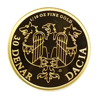 Dimitrie Cantemir - 350 ani de la naștere, medalie aniversară 1/10 oz aur pur