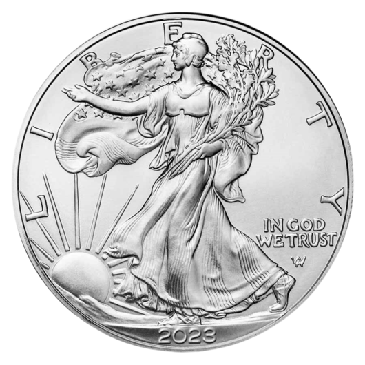 Vulturul american din argint 2023, certificat, reproducerea acțiunii
