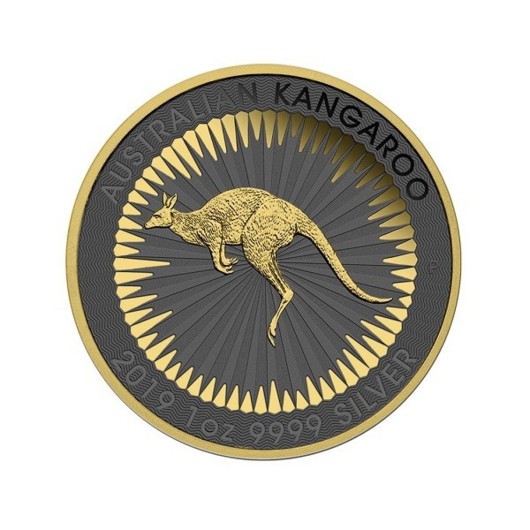Cangurul australian 2019 Golden Ring monedă din argint 1 oz