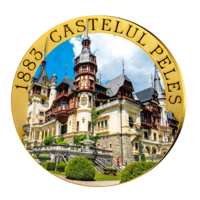 Trei edificii celebre românești - set exclusiv aniversar de piese înnobilate cu aur pur