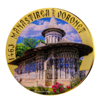 Trei edificii celebre românești - set exclusiv aniversar de piese înnobilate cu aur pur