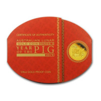 Anul lunar al porcului  Australia 2019 monedă din aur proof 1\/4 oz