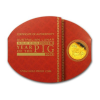 Anul lunar al porcului Australia 2019 monedă din aur proof 1\/10 oz