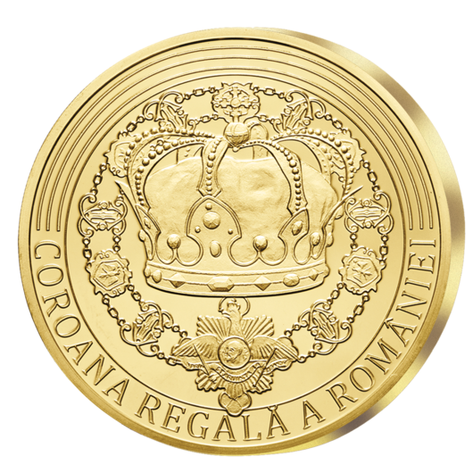Coroana Regala - Piesă comemorativă XXL înnobilată cu aur pur