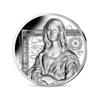 Mona Lisa monedă din argint 1 oz proof relief ridicat