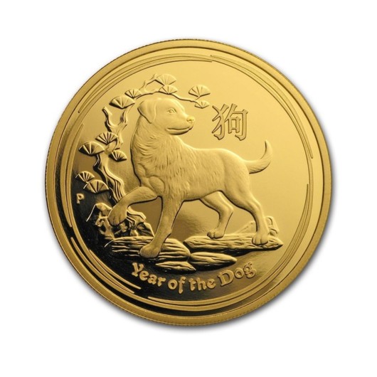 Anul câinelui 2018 - monedă din aur 1 OZ