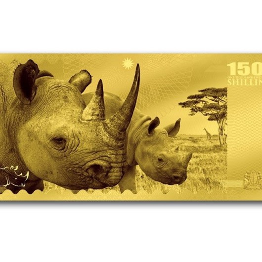 Bancnotă de aur Big Five rinocerul