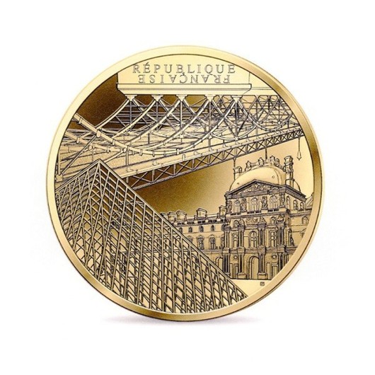 Palatul Luvru ?i Pont des Artes - monedă din aur