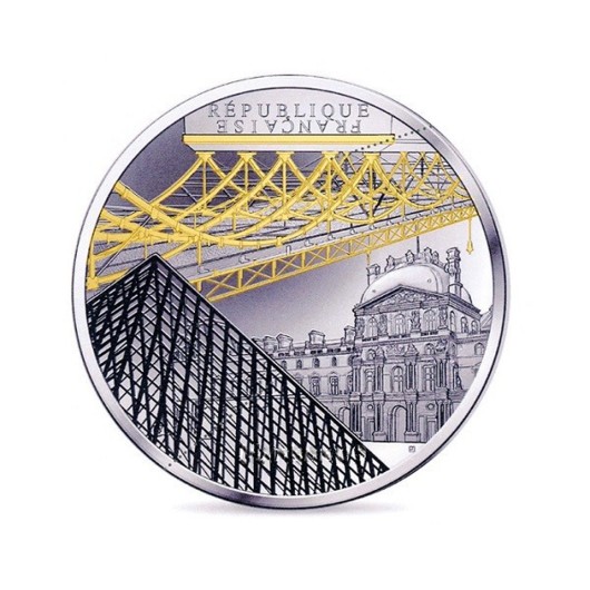 Palatul Luvru ?i Pont des Artes - monedă din argint 5 oz