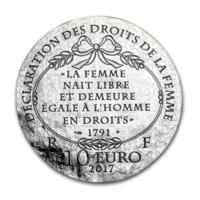 Olympe de Gouges stříbrná pamětní mince proof