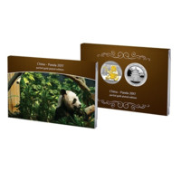 Panda 2017 monedă din argint înnobilată cu aur pur