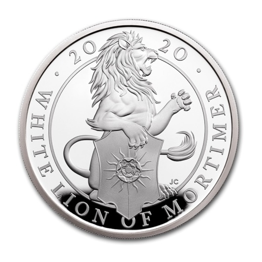 Leul alb din Mortimer -  Monedă din argint 1 oz Proof