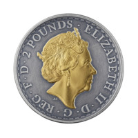 Britannia 2019 monedă din argint suflată cu aur