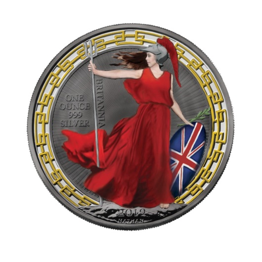 Britannia Oriental 2019 monedă din argint colorată parțial