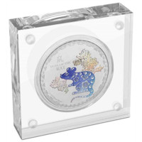 Anul Șobolanului 2020 monedă din 1 oz argint Proof