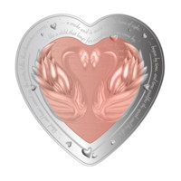 Lebedele - Simbol al iubirii monedă din argint Proof